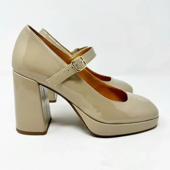 Sezane Beige Patent Leather Heels - Picture 4 of 12